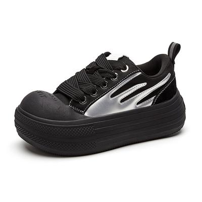 Нишевый дизайн обуви с большим пальцем для мужчин и женщин, новая платформа, плоская подошва, повседневная обувь для скейтборда, универсальная черная обувь, обувь-хлеб