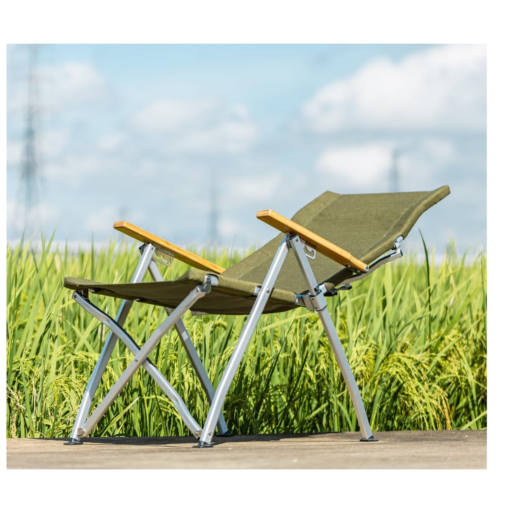 Simpleme Уличное кресло Откидывающееся 4 уровня наклона Высокая спинка Грузоподъемность 120 кг 20A Брезентовое сиденье Рама из алюминиевого сплава Переключаемая спинка Кемпинг