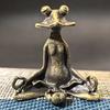 Медитирующая лягушка фигурка сплав мини статуэтка дзен лягушки ретро миниатюрная лягушка настольное украшение для дома офиса гостиной декорация