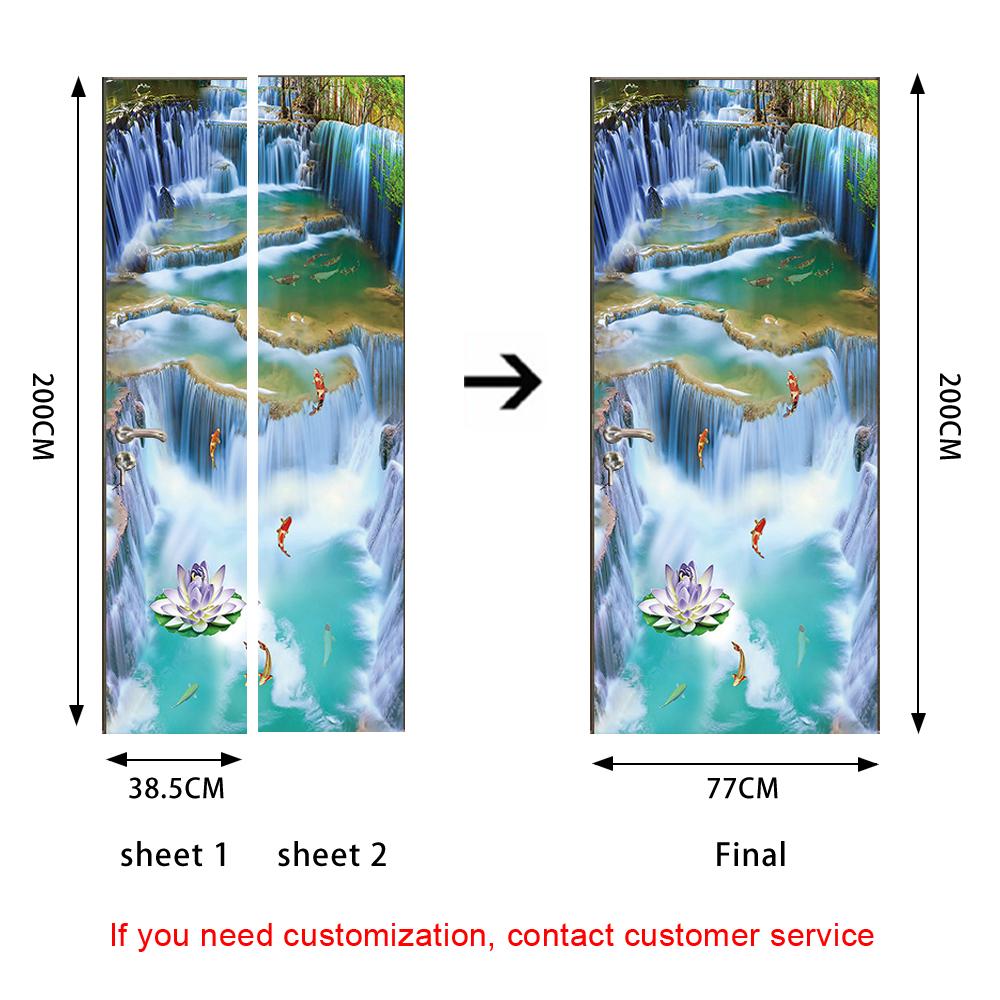 Китайская пейзажная живопись DIY наклейки на дверь и стену, домашний декор, гостиная, крыльцо, художественная роспись, самоклеящаяся съемный настенный плакат из ПВХ
