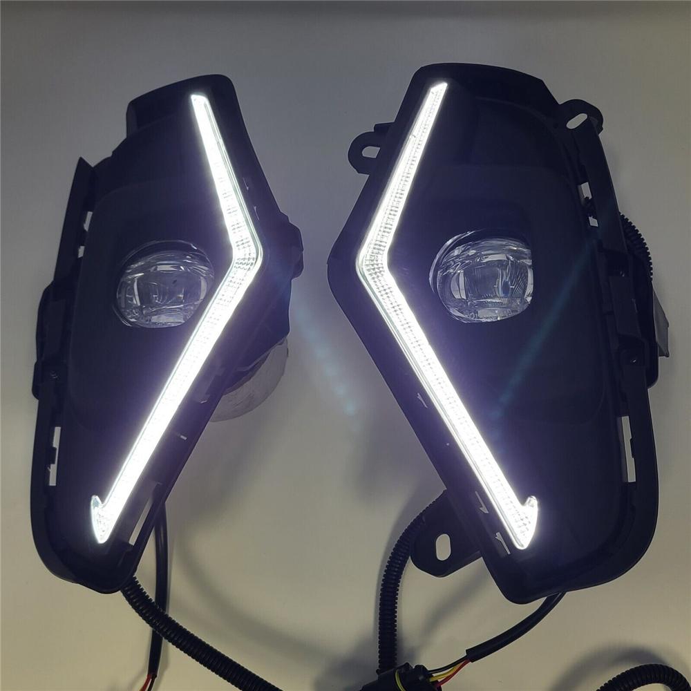 For 2019-2023 Toyota Rav4 LED Fog Lights with Bulbs+Bezels+Wire Harness+Switch