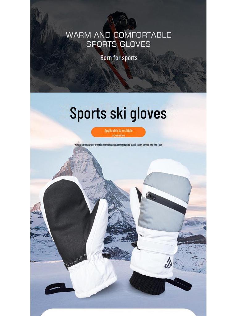 Unisex Winter Ski Gloves: Thick Velvet, Waterproof, Windproof, Touchscreen, Non-Slip for Outdoor Cycling