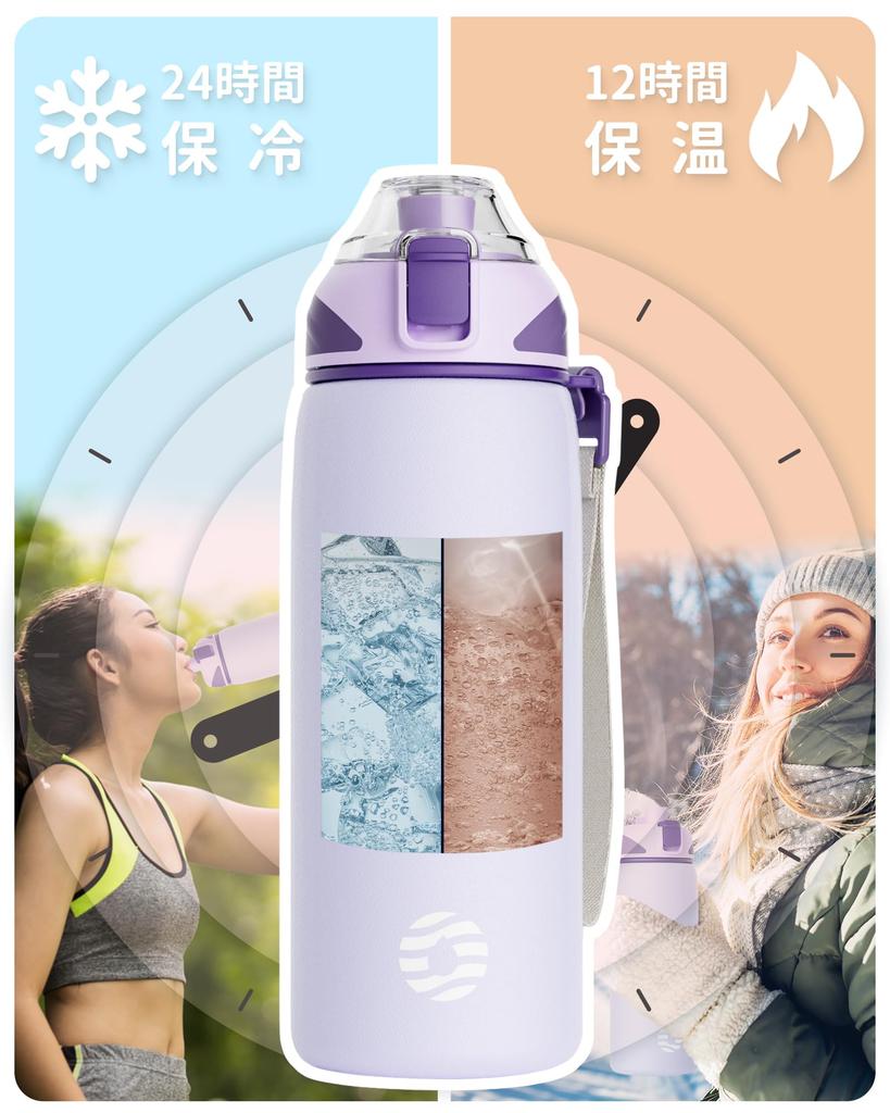 FJbottle 600ml Vacuum Insulated Mug Bottle with Keeps Drinks Hot or Easy To Wide Mouth Stainless Steel Bottle with Cover and Cleaning Stylish for and