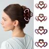 Заколка для волос в форме сердца, Нескользящие зубцы, Полый дизайн, Заколка для волос, Большой размер, Заколка для волос на затылок, Зажим для волос для душа, Аксессуар для укладки волос