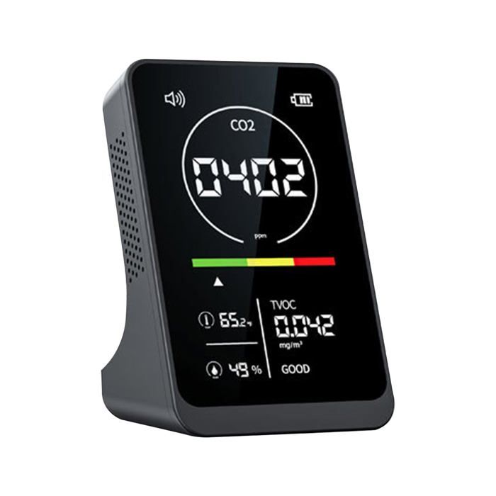 AIMOONSA Détecteur CO2 4-en-1 portable – Moniteur intérieur Température, Humidité, COVT, écran TFT, batterie 2500 mAh