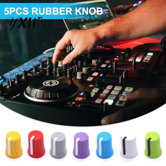 High-quality Rubber Knobs 5Pcs Universal EQ Rotary Knob Replacement Wear Resistant Caps Mini Size Simple Installation Equalizer Potentiometer