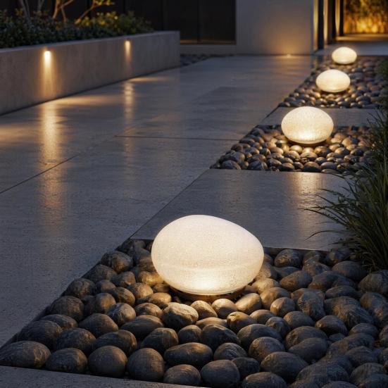 Светодиодный фонарь Yousheng Solar Cobblestone Pathway Light, Садовый солнечный светодиодный светильник-камень, Водонепроницаемый наружный каменный светильник для патио, газона, двора