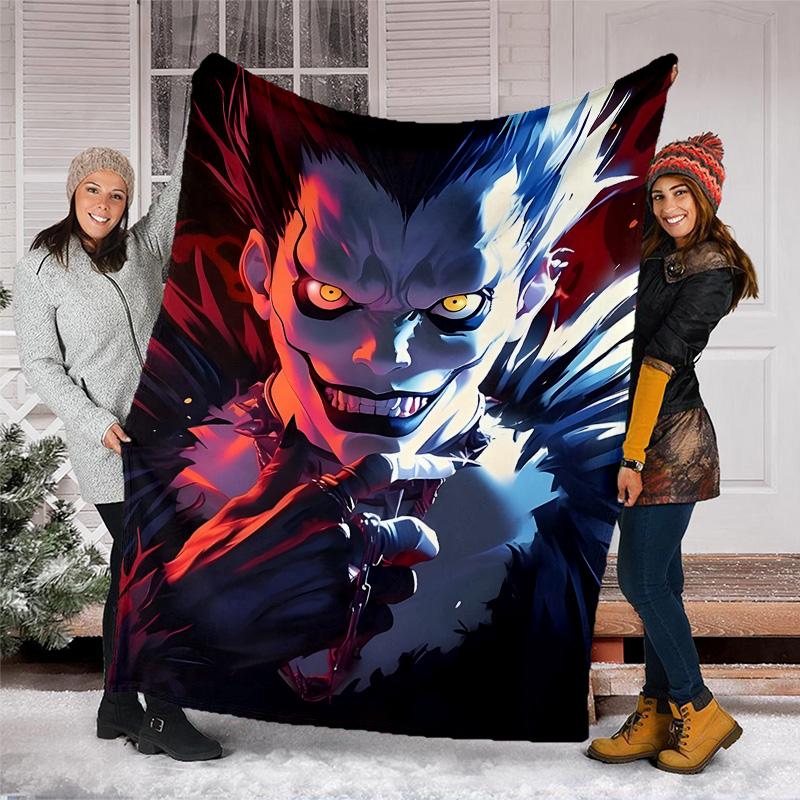 1pc D-Death Note1 Theme Blanket - Digital Print, Polyester, Cozy for All Seasons, Perfect for Outdoor, and Travel