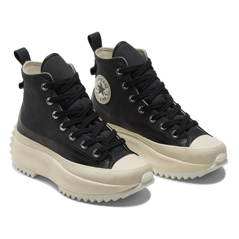 Converse Run Star Hike Трендовые Универсальные Высокие Кеды из Канваса Унисекс Черные и Серые