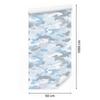 Military Camouflage Wallpaper White and Azure for Living Room and Bedroom 50x1000
