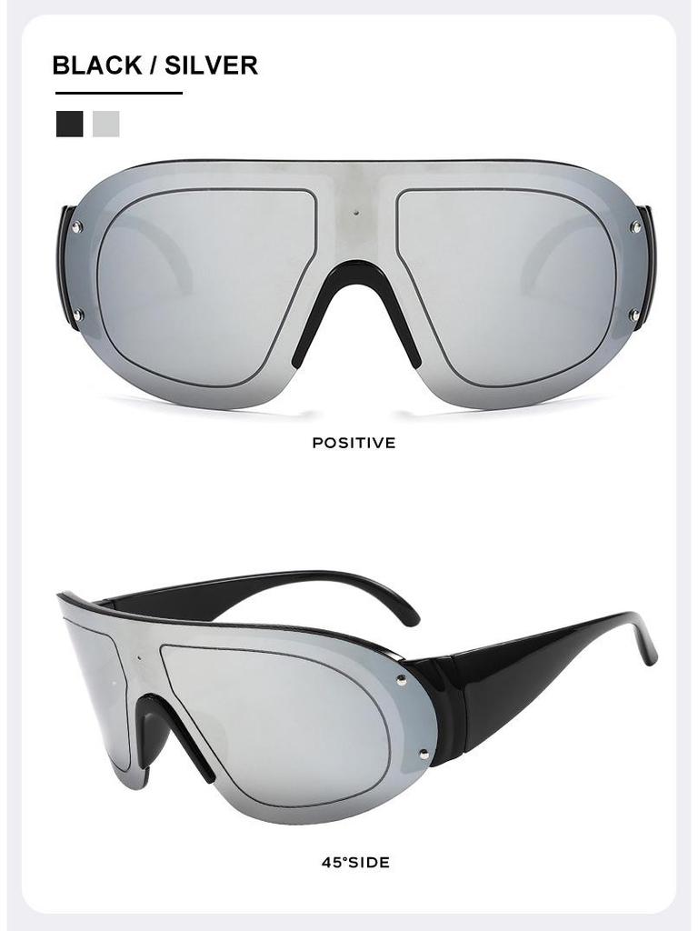 Ветрозащитные солнцезащитные очки с защитой от УФ-лучей: Стильная унисекс оправа большого размера для уличной моды