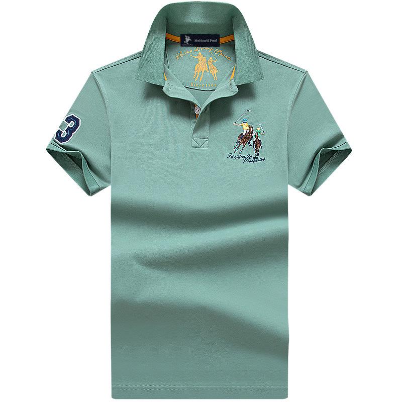 Мужская рубашка-поло премиум-класса Paul - Летняя с коротким рукавом, с лацканами, из чистого хлопка, доступна в больших размерах