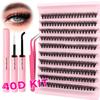 3D DIY Cluster Eyelashes - European & American Style 40D False Eyelashes