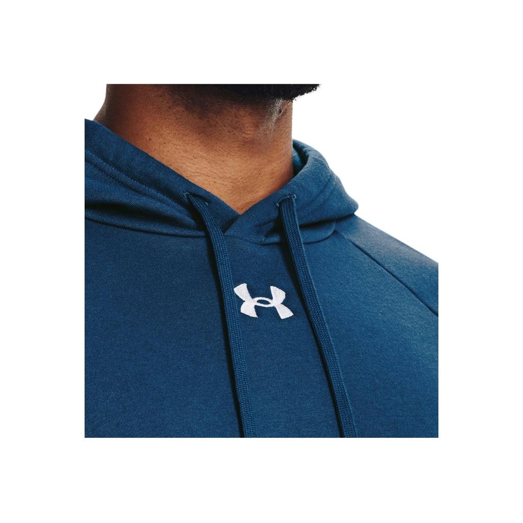 Under Armour Толстовка с капюшоном из флиса с логотипом и завязками, мужская, синяя 1379757-426