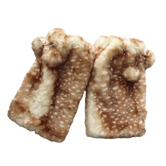 Зимняя шапка с мультяшными оленьими ушками, плюшевой подкладкой, защитой ушей, утолщенная, теплая, с регулируемой посадкой, гетры, зимняя одежда