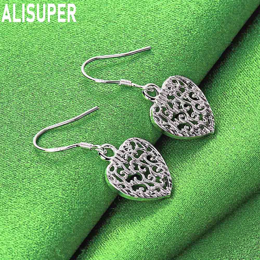 Серьги-подвески в форме сердца из стерлингового серебра 925 пробы, модные свадебные украшения с подвесками