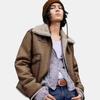 Levis FW24 Performance Warm Fleece Series Куртка из искусственной овчины с регулируемой молнией Мужская куртка Коричневый 002NB-0000