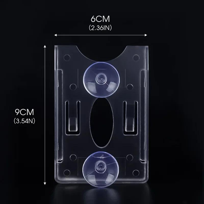 Car Windshield Parking ID Transparent Protective Card Holder Auto Cards Holders Tickets Suction Cup Clip Fastener IC Clips