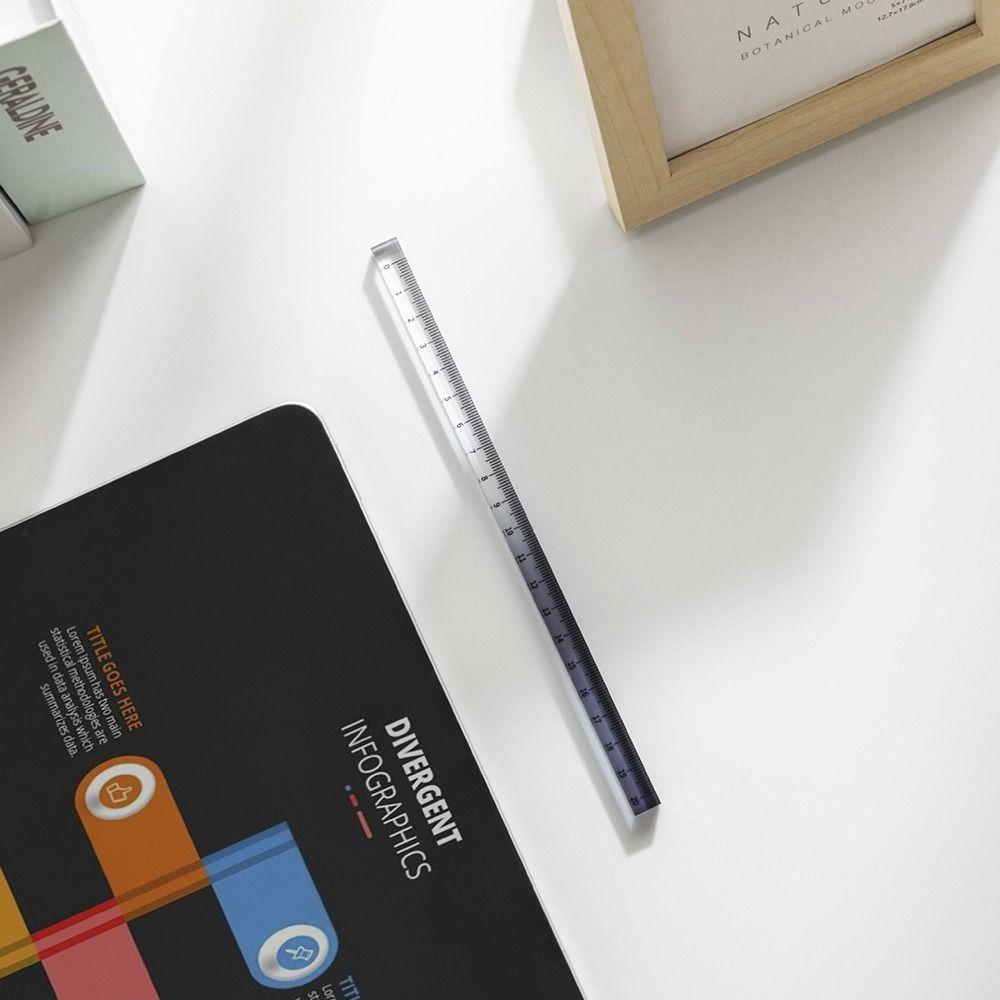 20CM Straight Ruler Transparent Scale Ruler Measurement Drawing Tool School Office Supplies