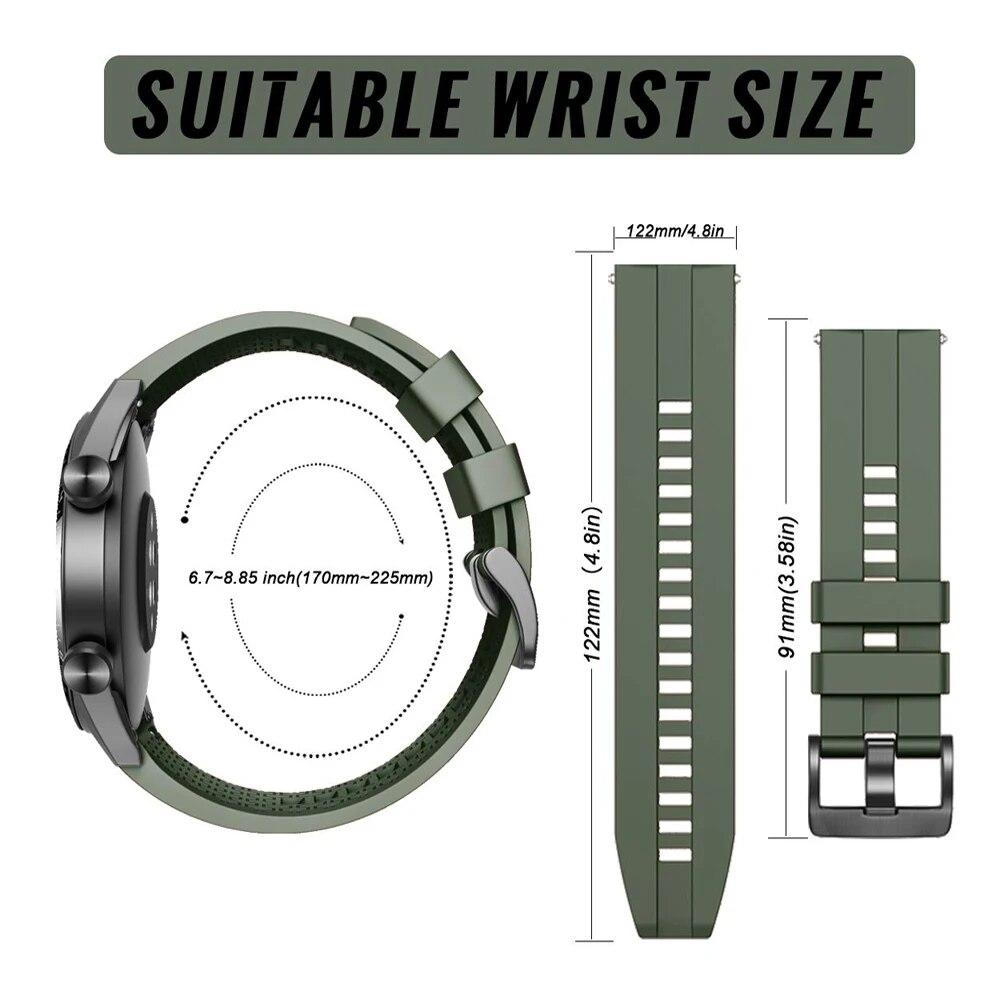 20mm 22mm Watch Band for Samsung Galaxy Watch 5/pro/4/classic/Active 2 Silicone Sport Bracelet Huawei Watch Gt 3-pro-2-2e Strap