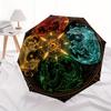 Four Elements Dragons: Mystical Art PrintUmbrella, Portable 3-Fold Umbrella for Men & Women,Christmas Gift ES363