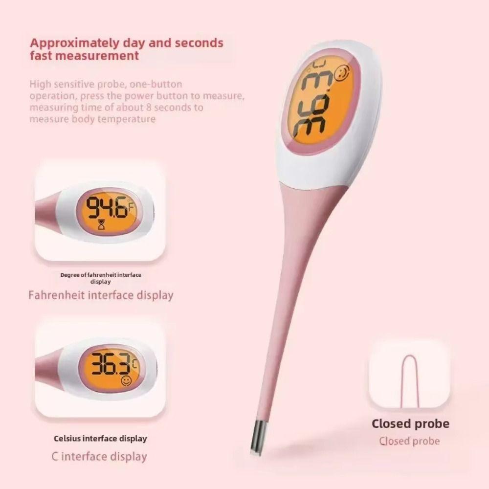 8 Seconds Digital Thermometer Backlit Display LCD Thermometer LCD Display Fever Thermometer Cat