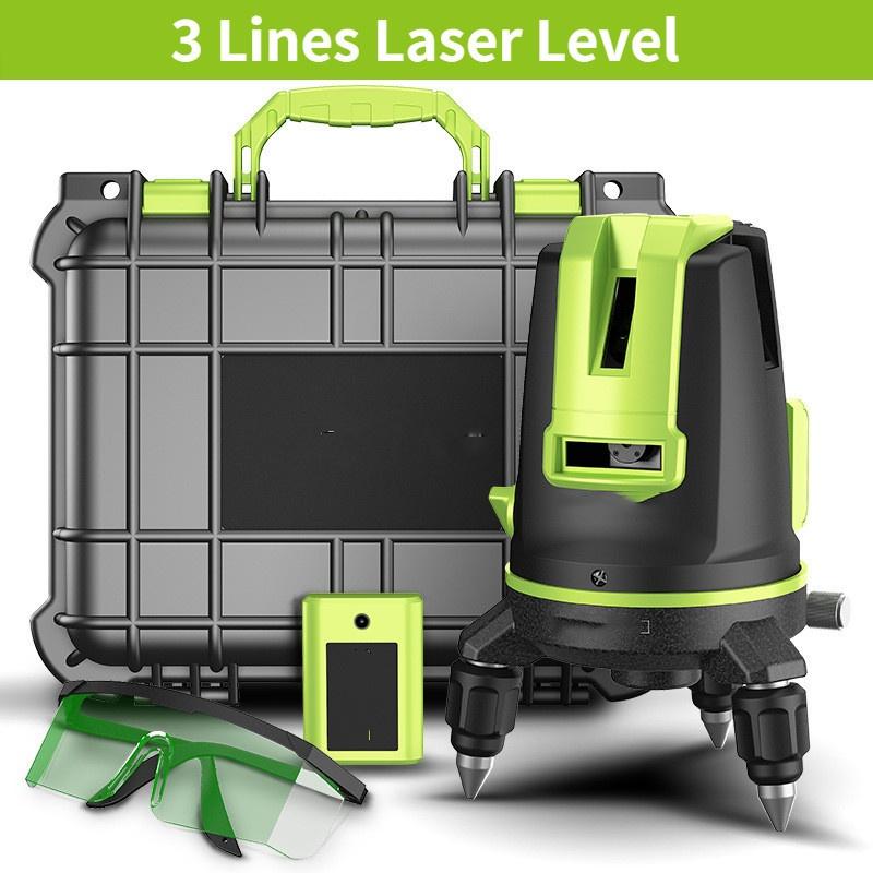2/3/5-линейный новый лазерный уровень с зеленым светом, горизонтальные и вертикальные перекрестные линии на 360°, самонивелирующийся измерительный инструмент
