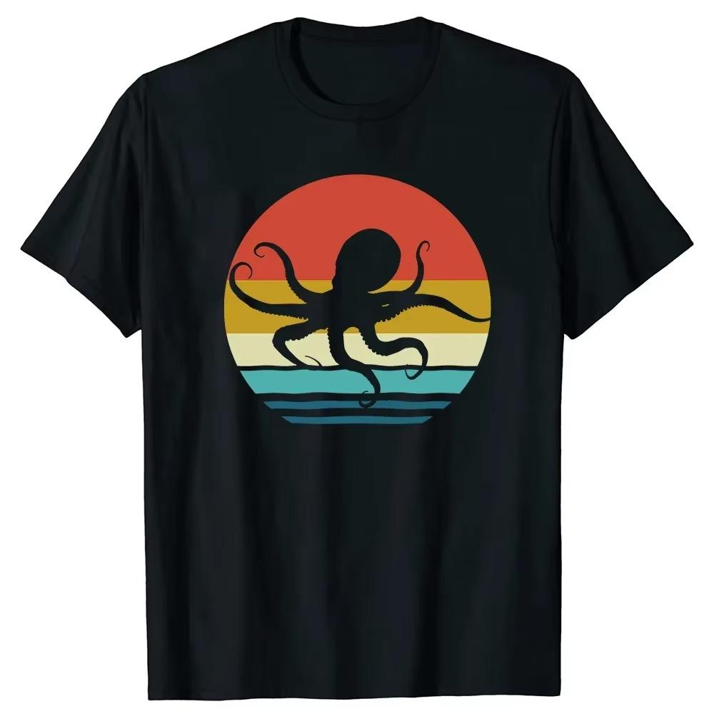 Funny Vintage Retro Ocean OctopusT Shirts Summer Graphic Streetwear Short Sleeve Birthday Gifts T-shirt Mens Clothing