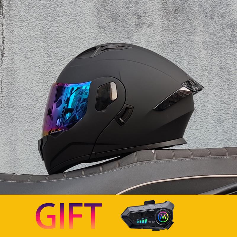 ORZ Мотоциклетный шлем Модульный шлем-флип с двойным визором Полнолицевой шлем Поставляется с Bluetooth-наушниками Модель 103