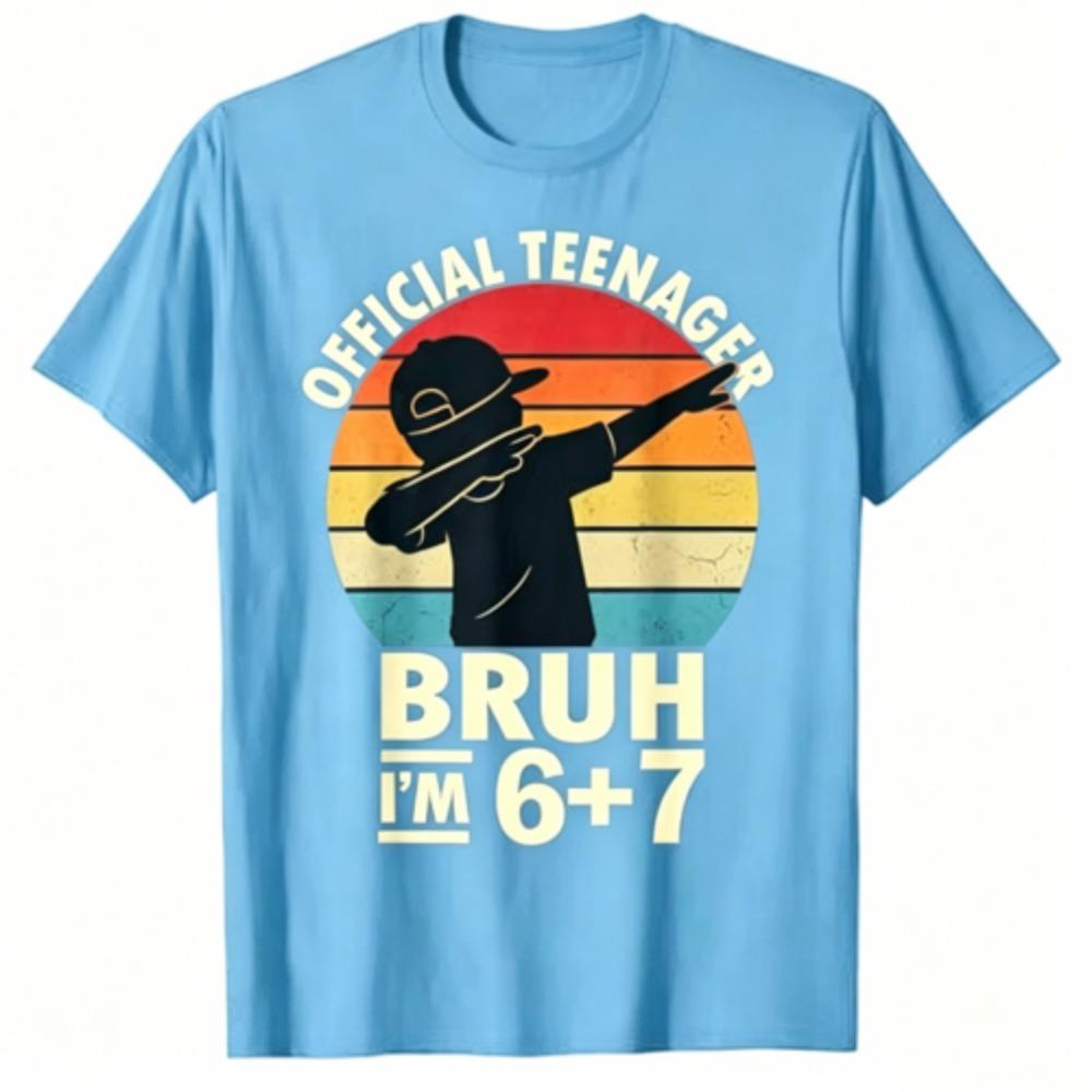 13th Birthday 67 Funny Printed Kids T-Shirt Casual Boys and Girl Short Sleeve T-shirt Tops Fashion Children's Clothes Tees