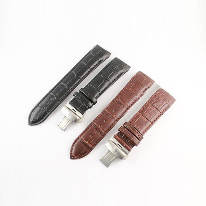 Серия COUTURIER 23 мм T035617A T035439A Серебряная пряжка-бабочка + натуральная кожа с изогнутым концом ремешок для часов браслет для T035