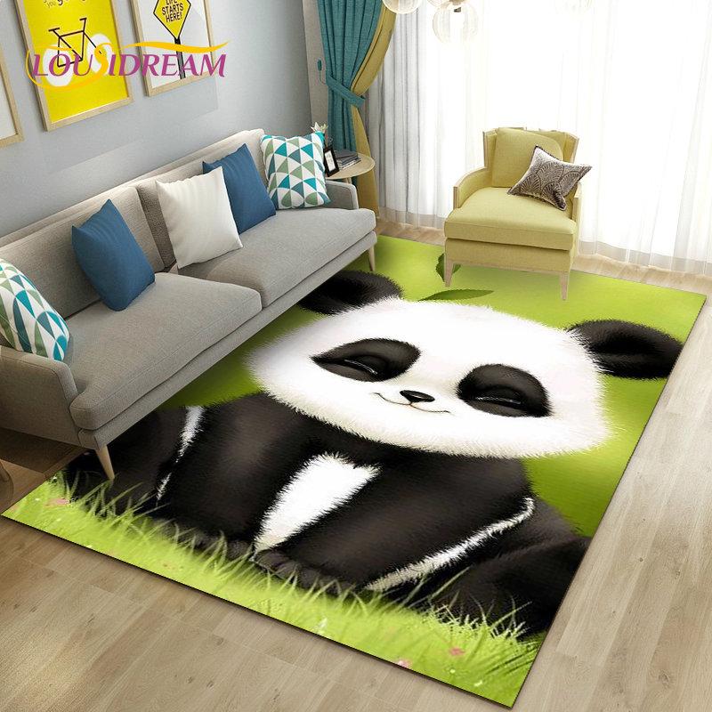 3D мультфильм милый коврик с пандой, ковер для гостиной, спальни, дивана, коврик для кухни, украшение для кухни, детские игры, нескользящий напольный коврик