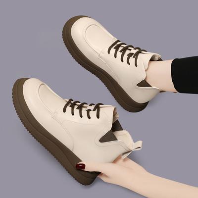 Повседневная женская обувь в стиле ретро, туфли из натуральной кожи с круглым носком, мягкая подошва, повседневная обувь, легкие нескользящие кроссовки с толстой подошвой 35-40