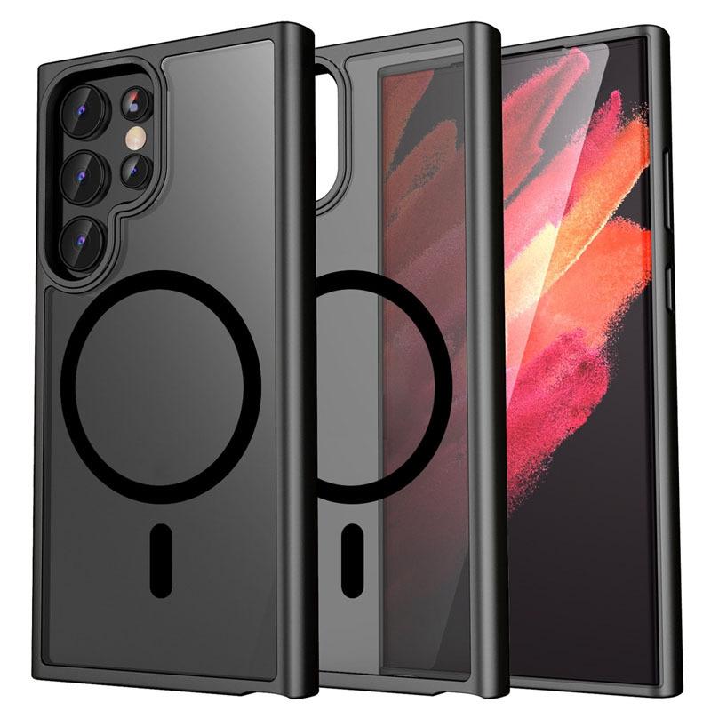 Подходит для Samsung S25Edge Магнитный чехол для телефона S24ultra Магнитная кожа Абсорбирующий чехол для мобильного телефона S23Plus Высокий класс