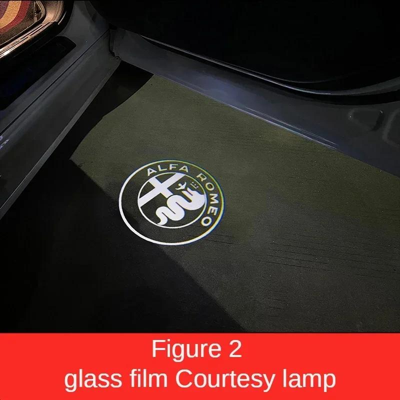 Car Stickers 2pcs LED Car Welcome Logo Light Door Projector Light For Alfa Romeo Giulia 952 Tonale Mito, Spider 159, Stelvio 94KB1