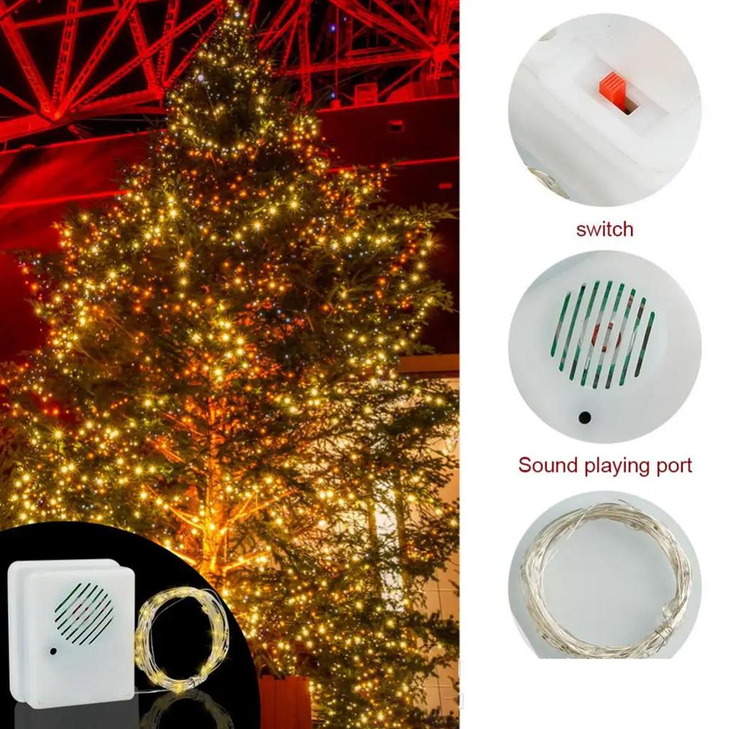 Battery Operated Music Sound Control String Fairy Lights LED Wire Christmas Light with Remote