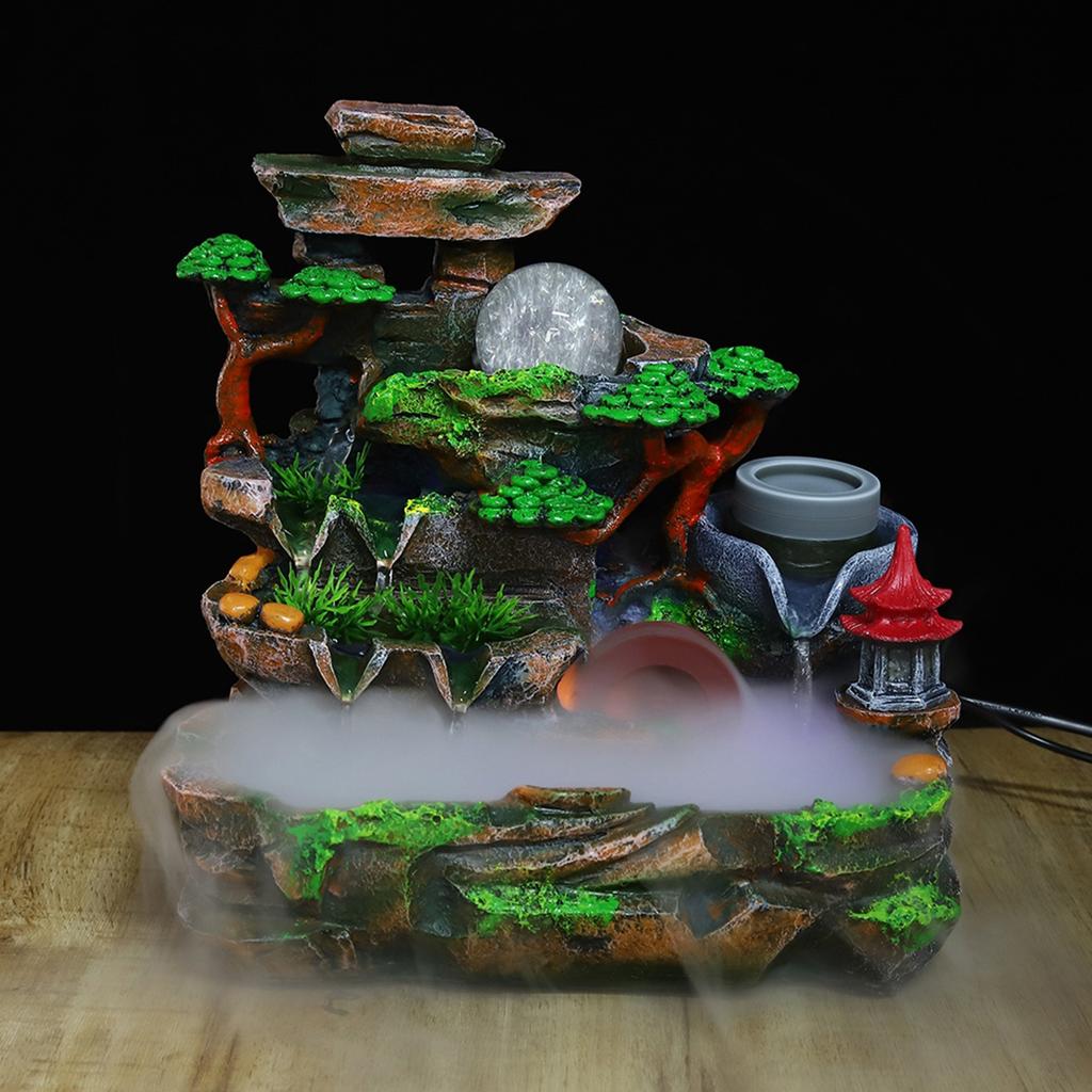Уникальный смоляной настольный фонтан для ландшафтного украшения с эффектом распыления EU