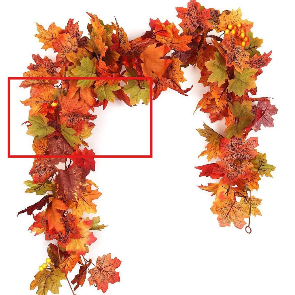 Autumn Maple Leaf Skewer Decoration (large and Small Double Leaves), Halloween Party, Thanksgiving Porch Decoration (excluding Batteries), Christmas