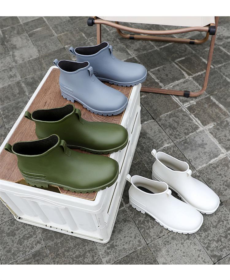 Унисекс Челси Резиновые Сапоги - Короткое Голенище, Модная Уличная Обувь для Брода, Резиновые Галоши с Низким Верхом