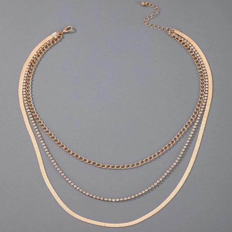 Geometric Multi Layer Ornament Simple Blade Chain Multi Layer Clavicle Necklace Neck Chain