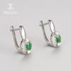 Серьги с застежкой из натурального Замбии, овальные 4*6 мм, зеленый натуральный драгоценный камень, изысканные ювелирные изделия, серебро 925 пробы для женщин