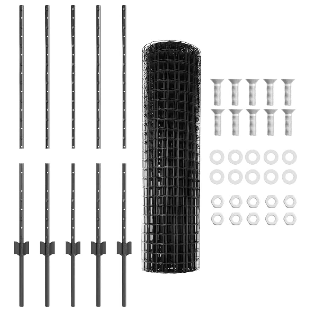 Welded Wire Fence 10 x 1 m (W x H) PVC Coated Steel