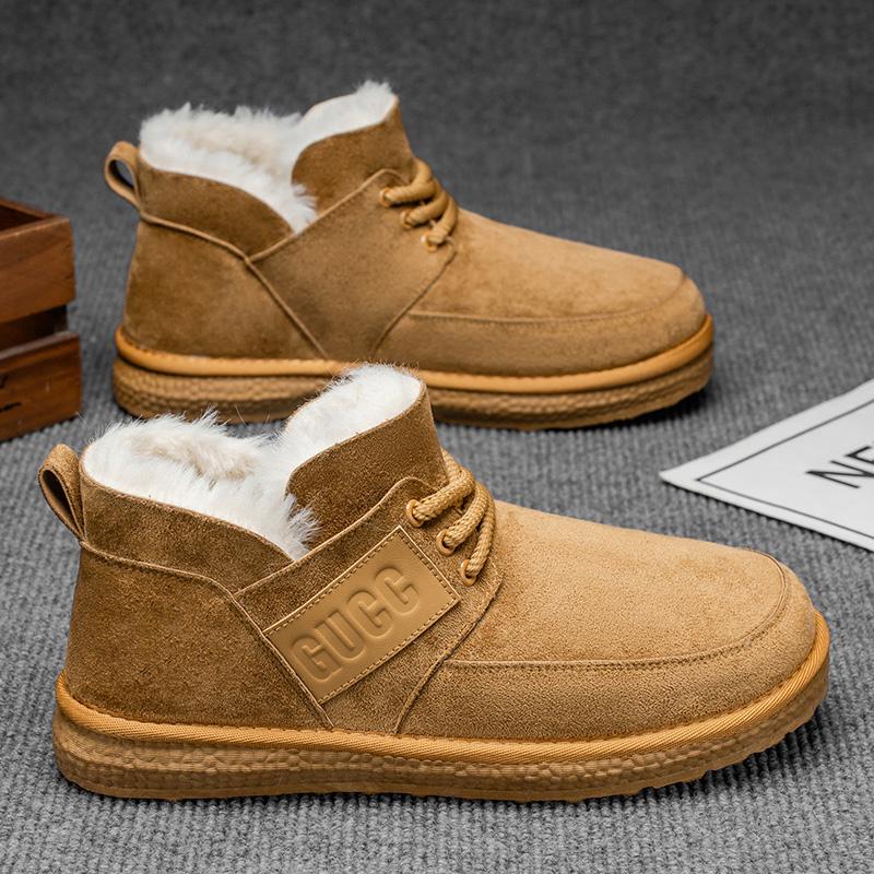 Зимние Новые Высококачественные и Модные Мужские Повседневные Снежные Ботинки, Утепленные Хлопковые Ботинки, Теплые Ботинки и Универсальные