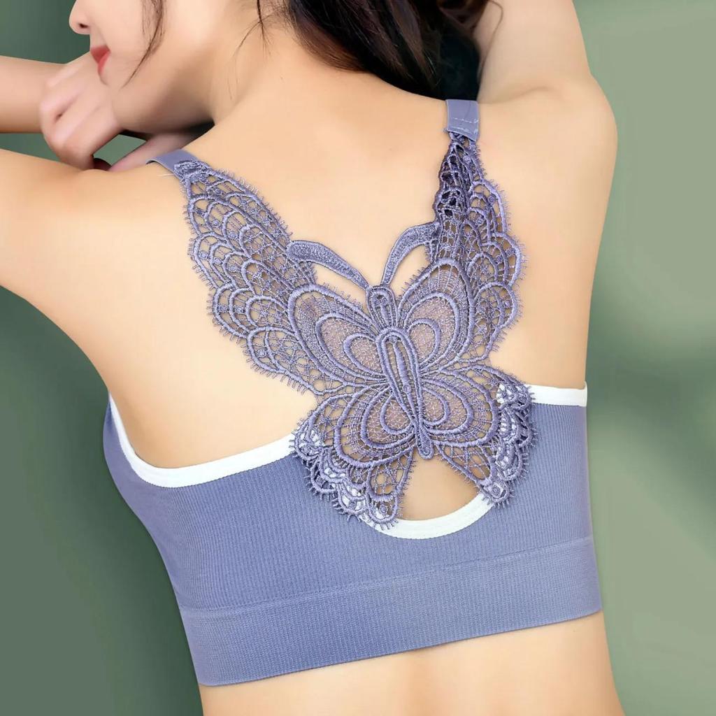 Бесшовный бюстгальтер с красивой спиной и бабочкой, нижнее белье больших размеров, женский топ без стального кольца, бюстгальтер без косточек