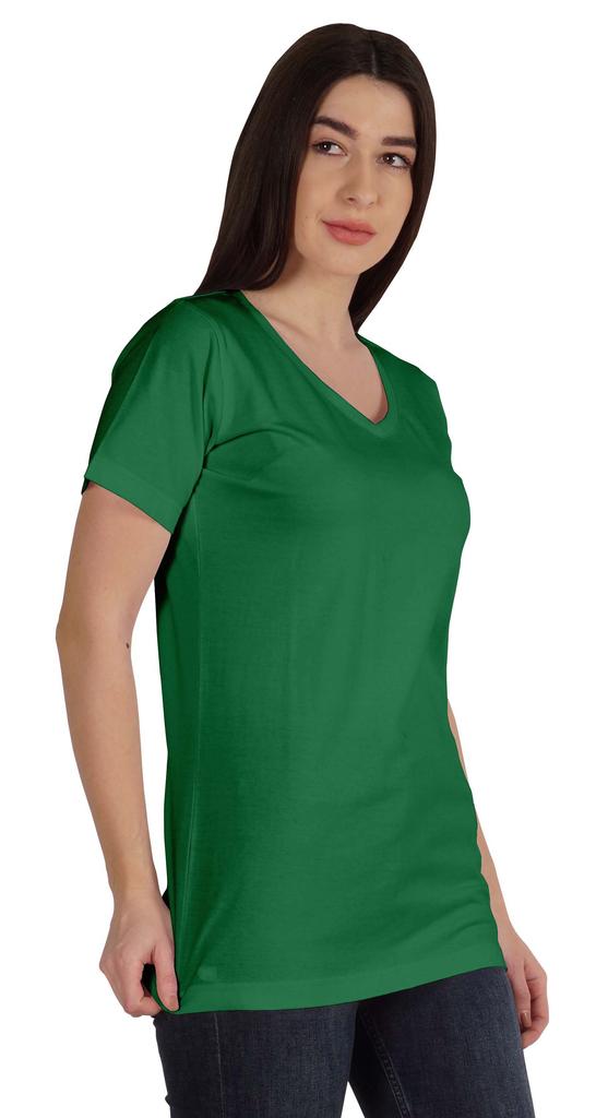 Inkmeso Basic V-neck Jersey T-shirt Short Sleeve Long Length Tee Workout Top For