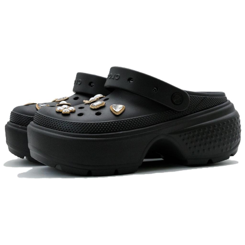 Crocs Stomp Brilliant Pearl EVA Simple Fashion Trend Casual Hole Shoes Unisex Black