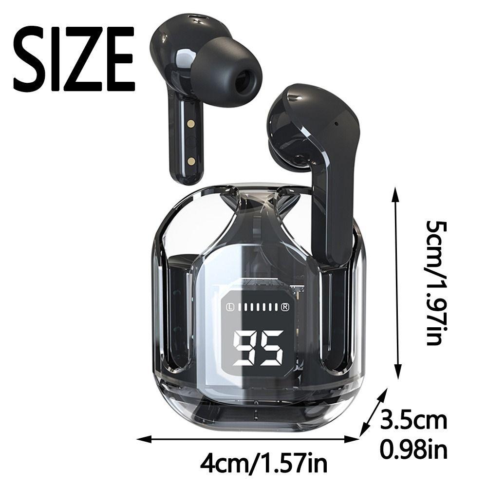 Transparent Wireless Earbuds with Charging Case Wireless Blue Tooth Earphones  Sports