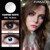 FUNSACHY Cosplay Black White Contact Lenses for Eyes 1Pair Colored Anime Lens Eye Makeup Pupil Halloween Women Men's Accessories