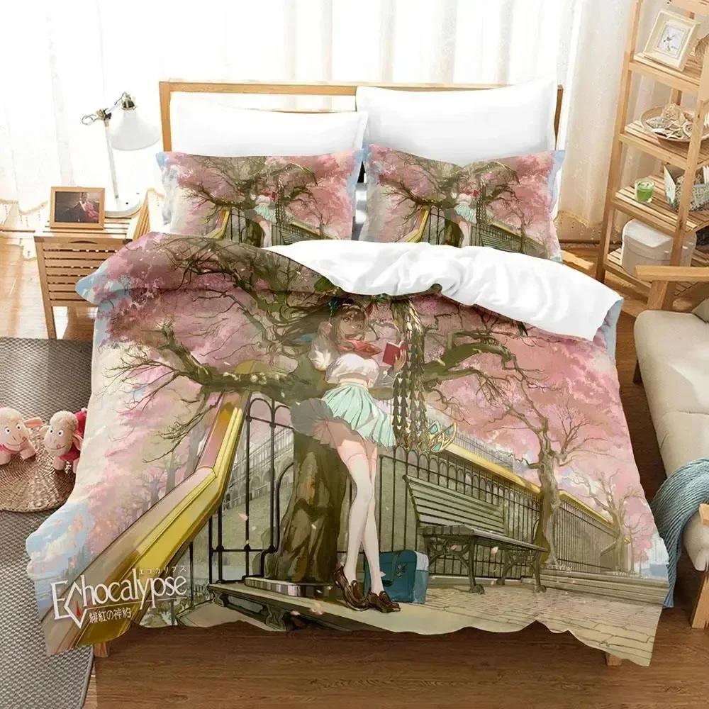 Anime Echocalypse Game Supplies Set Duvet Cover Set Bedding Sets Adults Bed With Pillowcases No Filling Luxury Birthday Gifts