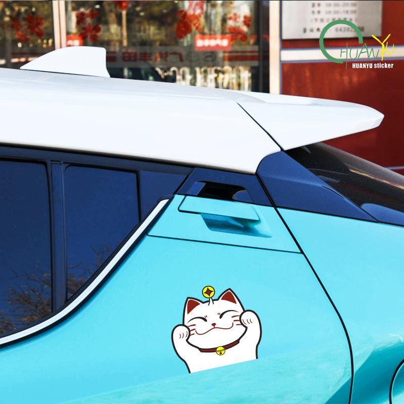 Японский Автомобильный и Мотоциклетный Шлем Электромобиль Анимация Кот Удачи Китайские Иероглифы Наклейки Светоотражающие Наклейки